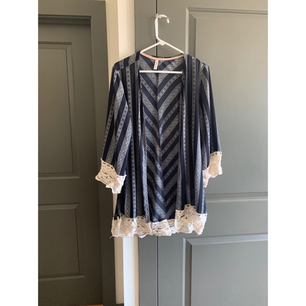 Xhilaration - Navy/Ivory Lace Cover Up - Size XXL